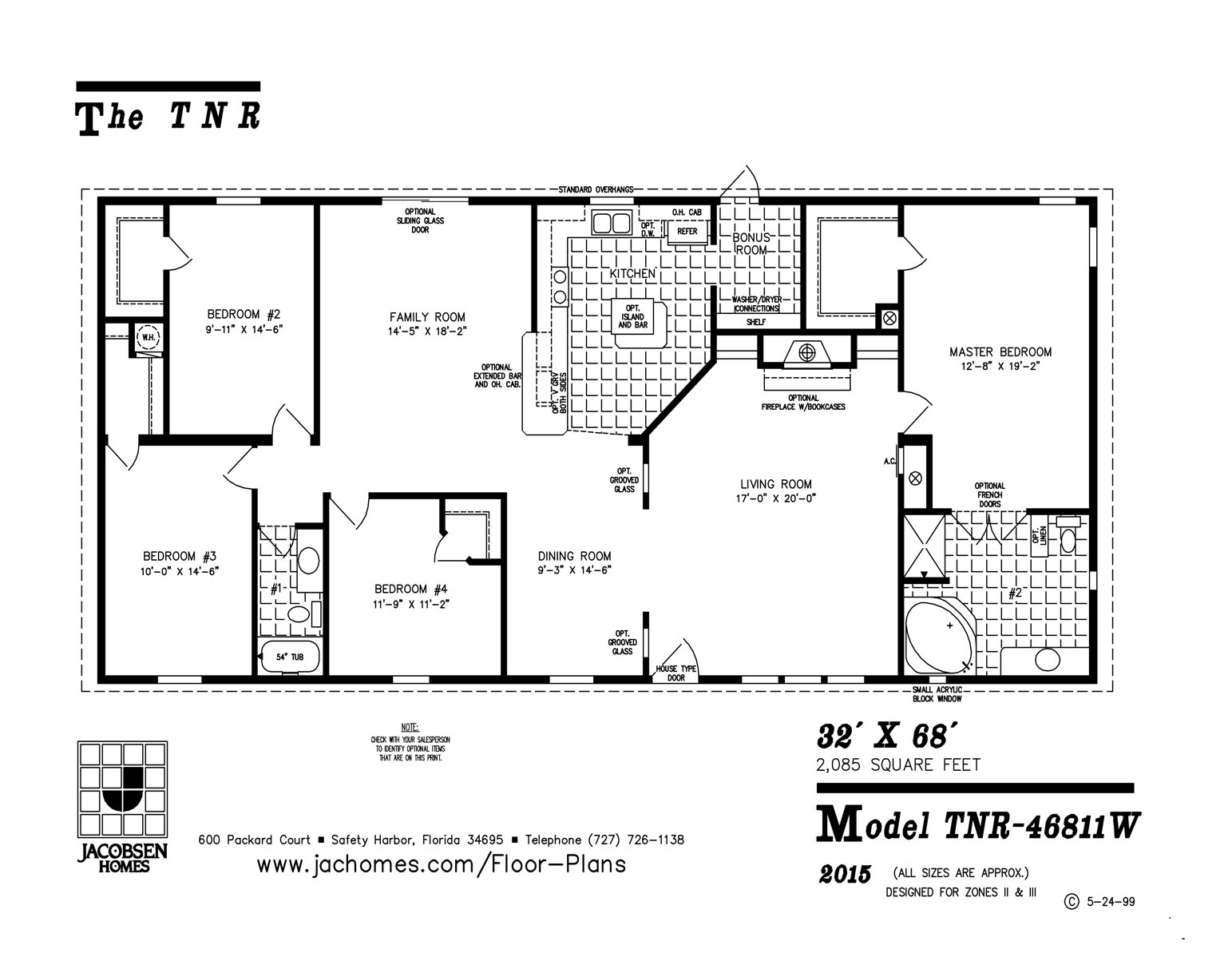 TNR 46811W Mobile Home Floor Plan Ocala Custom Homes